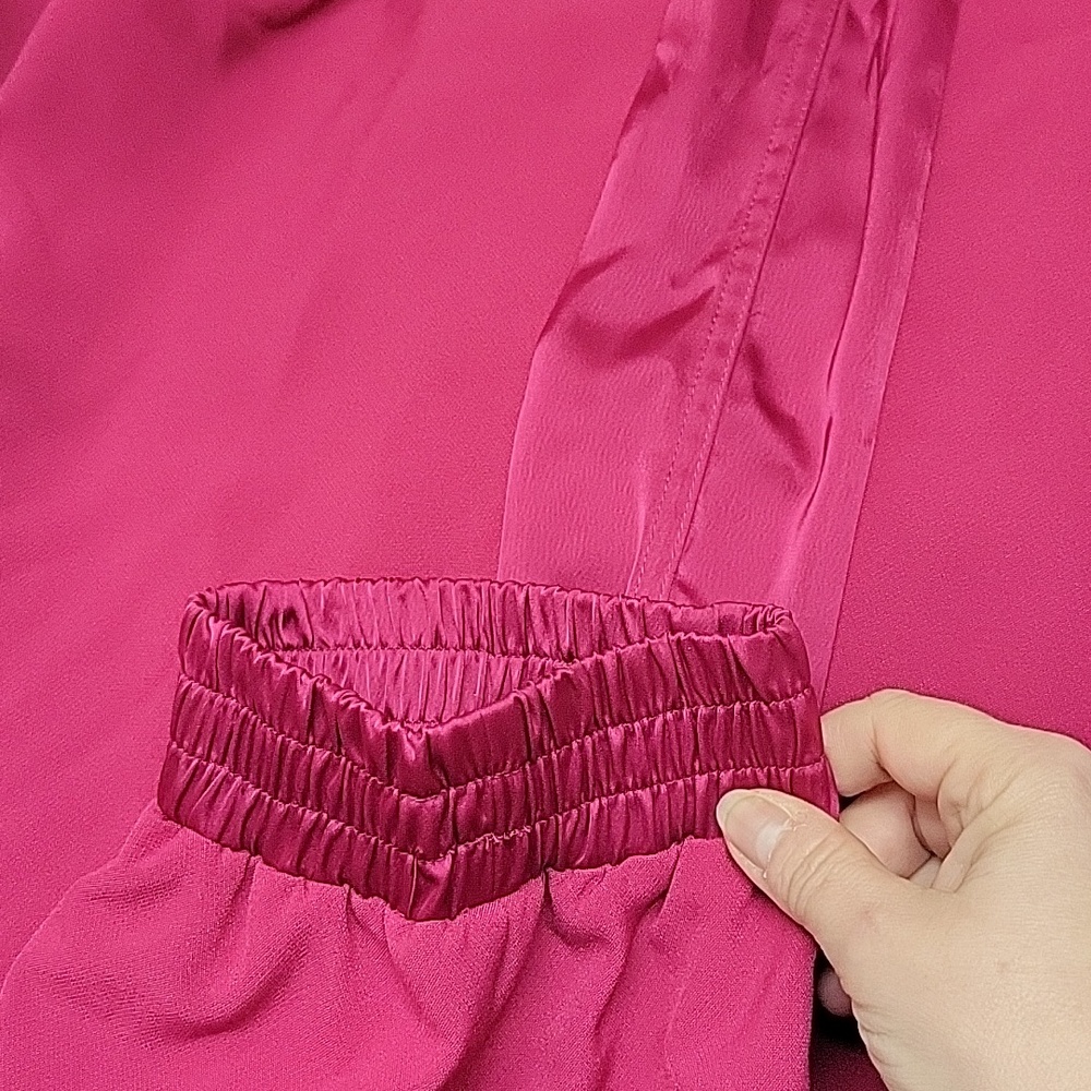 Nina Parker Fuchsia Drawstring Jogger Pants Wide Leg with Elastic Cuffs 2X - Picture 6 of 8